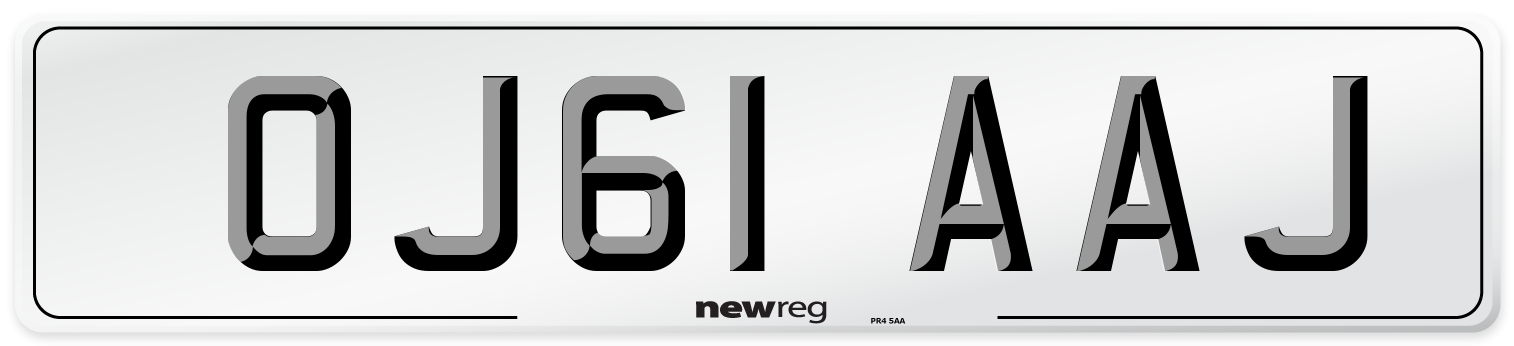 OJ61 AAJ Number Plate from New Reg
